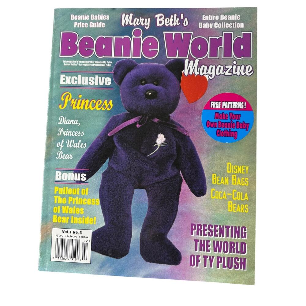 Mary Beth’s Beanie World Princess Diana Princess Bear Collector’s Edition No. 3